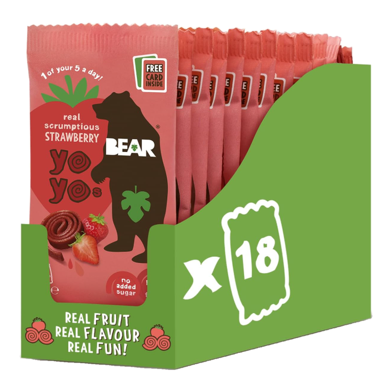 Bear Snacks Bear - Strawberry Fruit Yoyos - 18 X 20G