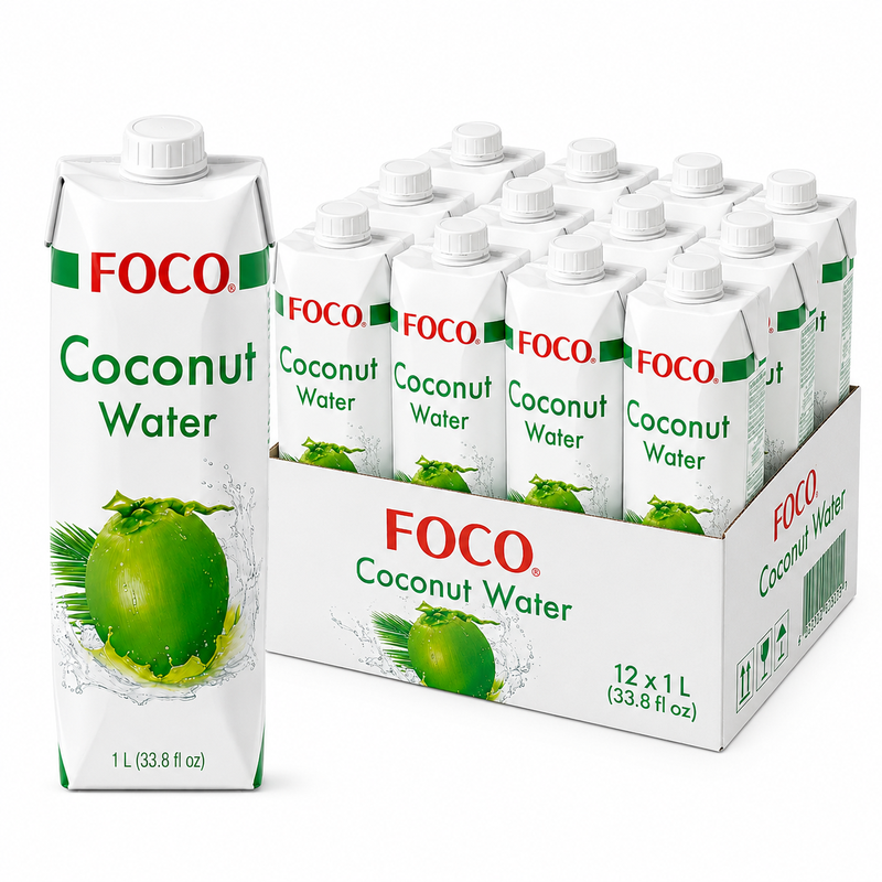 FOCO 100% kokoswater, Origineel 1 L * 12 (doos)