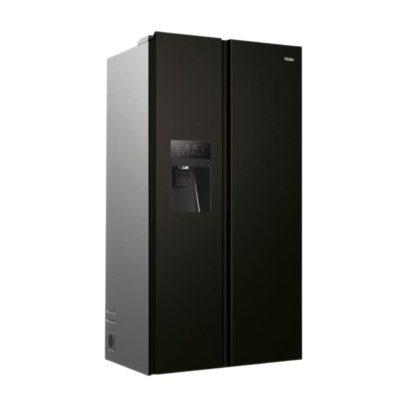 Haier HSR3918EIPB Vrijstaande Side-by-Side Koelvriescombinatie – 515 L Capaciteit – Water- & IJsdispenser – Energieklasse E – Zwarte Afwerking