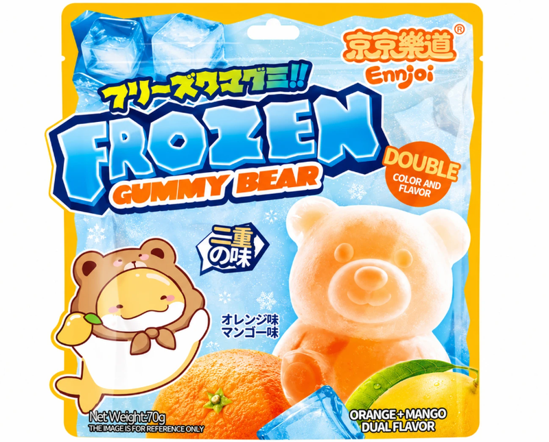 ENNJOI Gefrorene Gummibärchen Orange Mango Doppelgeschmack 70 g