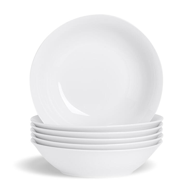 Argon Tableware China Pasta Bowl, White, 25cm, Set of 6