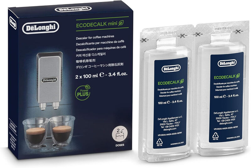 De'longhi EcoDecalk Mini, Descaling Solution fo Coffee Machines, Twin Pack, 2x 100ml