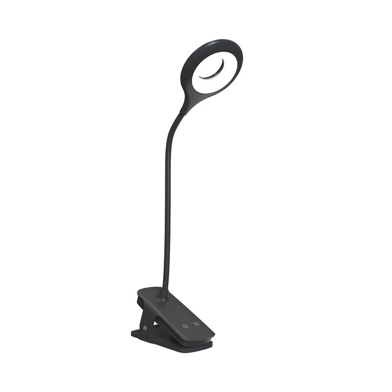 Mini Wozinsky Drahtlose LED-Leselampe mit Clip + USB-C-Kabel - Schwarz