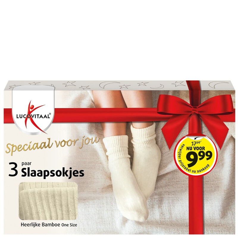 Lucovitaal Slaapsokken Bamboe Cadeaubox 3 paar
