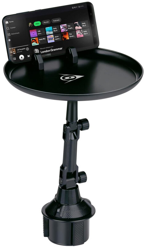 Dunlop telefoonhouder met dienblad - Zwart
