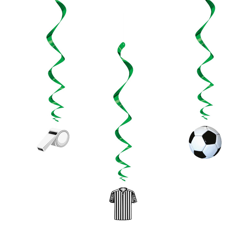 Unique Hanging Swirl Football Decorations, 3 pack