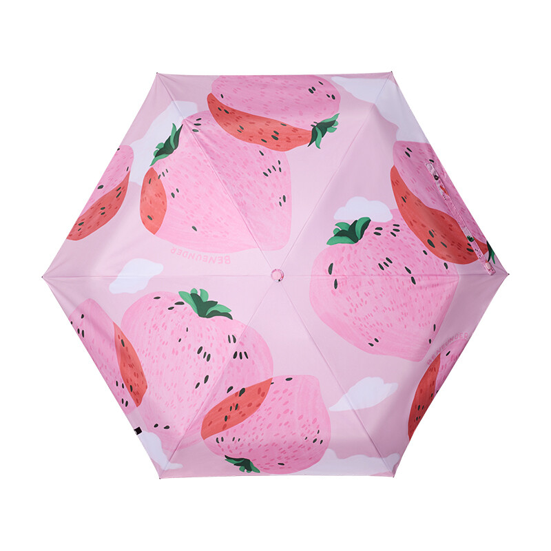 Beneunder BM527, fünffach schwarz beschichteter Outdoor-Schutzschirm, wind- und wasserdicht, rosa Erdbeere