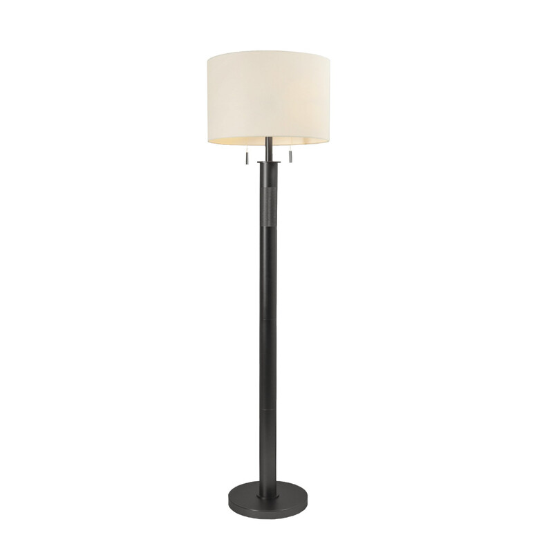 Lameke schwarze Stehlampe mit Zugschaltern