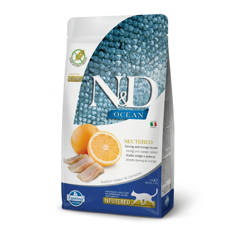 Farmina N&D Ocean kastriertes Katzenfutter Hering 1,5 kg