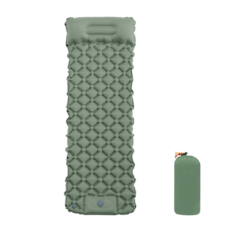 VXOYO Camping Sleeping Pad - Single Size 192x58 cm/75.6x22.8 in Ultralight Inflatable Mat with Built-in Pillow and Foot Pump. Packed Size: 26x10 cm/10.2x3.9 in