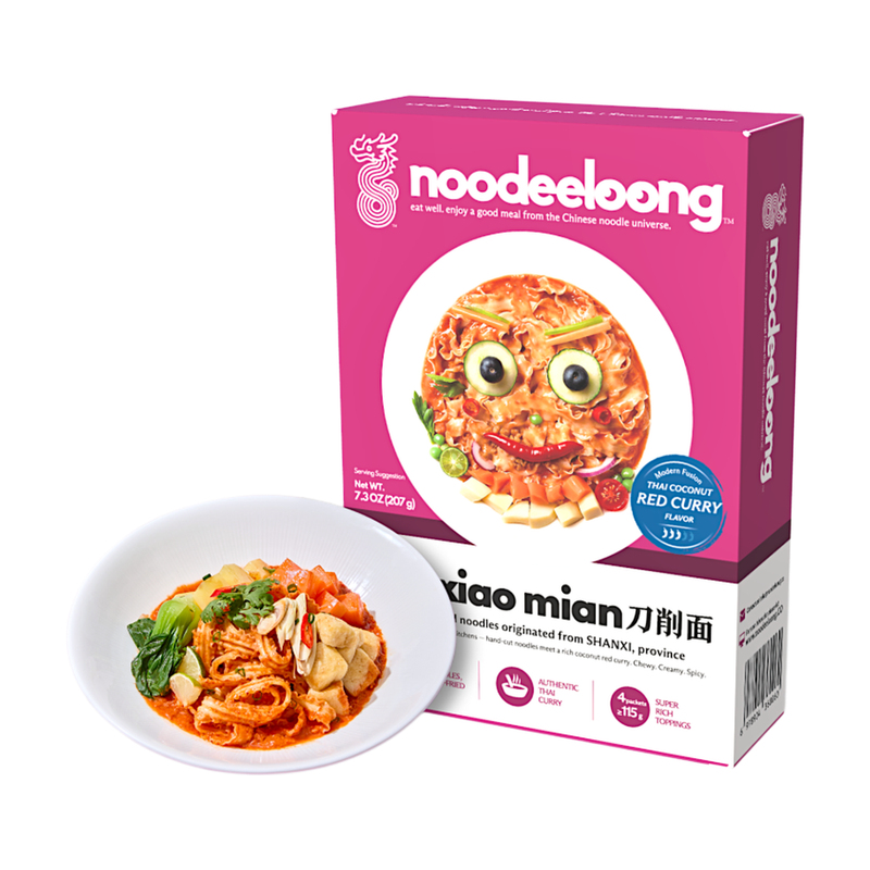 Noodeeloong Knife-Shaved Noodles Thai Coconut Red Curry Flavor 207G