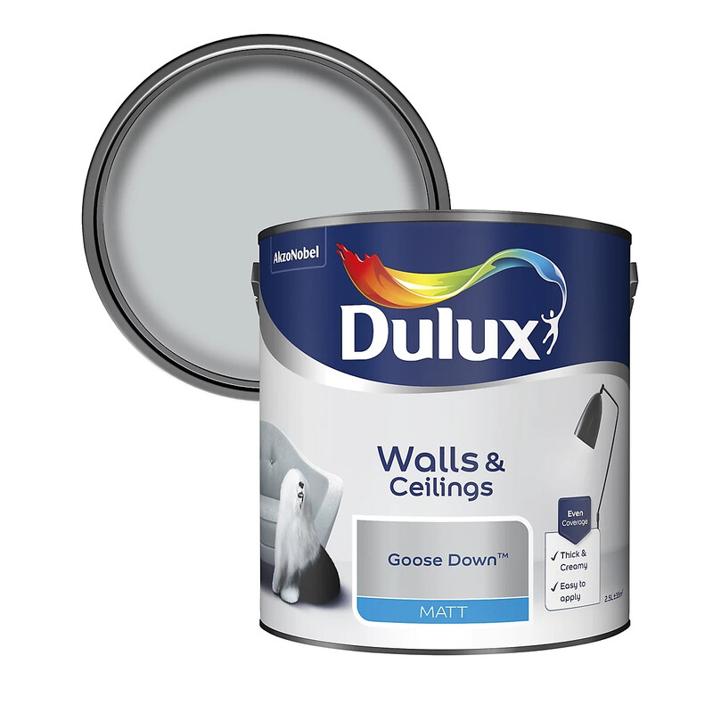 Dulux Grey Matt Emulsion Paint - Goose Down - 2.5L