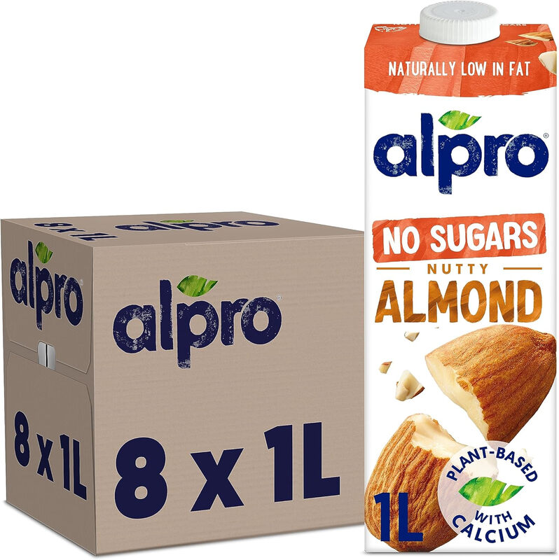 Alpro Almond No Sugars Long Life Drink 8 X 1L