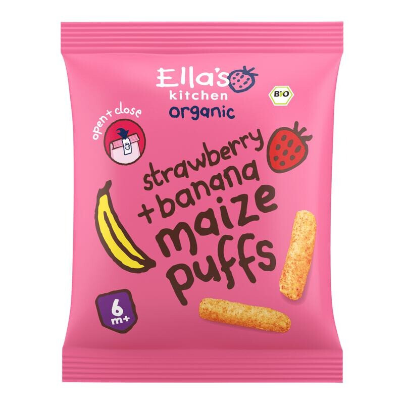 Ella's Kitchen BIO Maïs Puffs Aardbei & Banaan 20 g