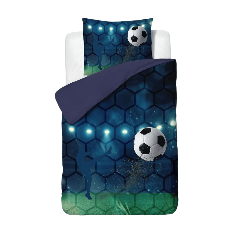 Sleeptime Dekbedovertrek Kinder Voetbal - Single - 140 x 200/220 + 1 x Kussensloop 60 x 70