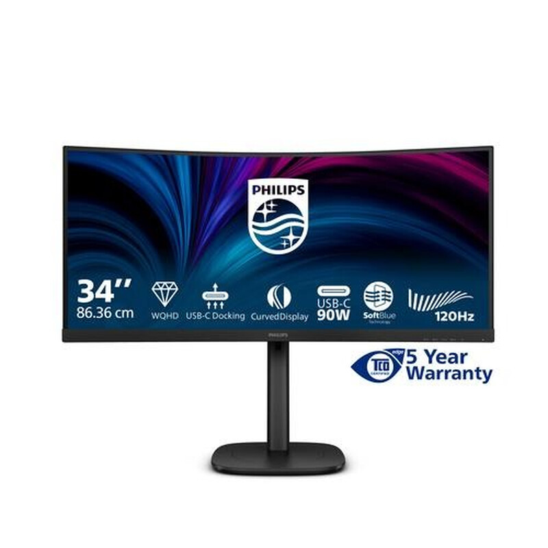 Philips 3000-serie 34B2U3600C/00 computermonitor 86,4 cm (34") 3440 x 1440 pixels Wide Quad HD LCD zwart