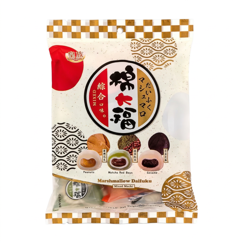 Royal Family Red Mochi - Matcha, Bean, Sesame & Peanut 250G