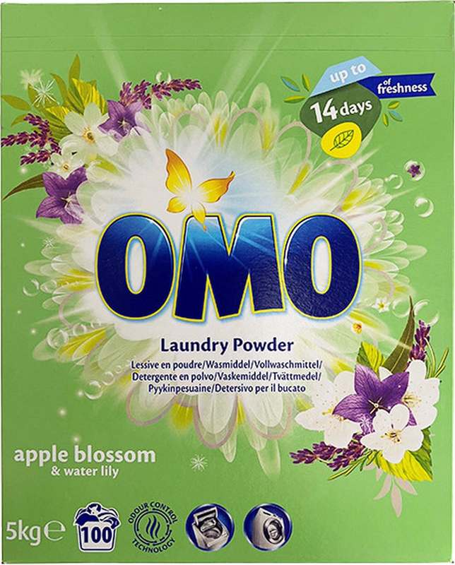 Omo Waspoeder Appelbloesem&Waterlelie - 100 wasbeurten - 5kg