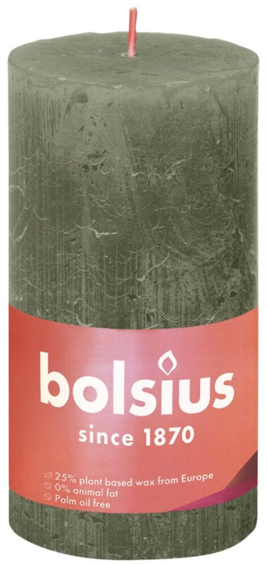 BOLSIUS Rustic Stompkaars 13 cm Fris Olijfgroen