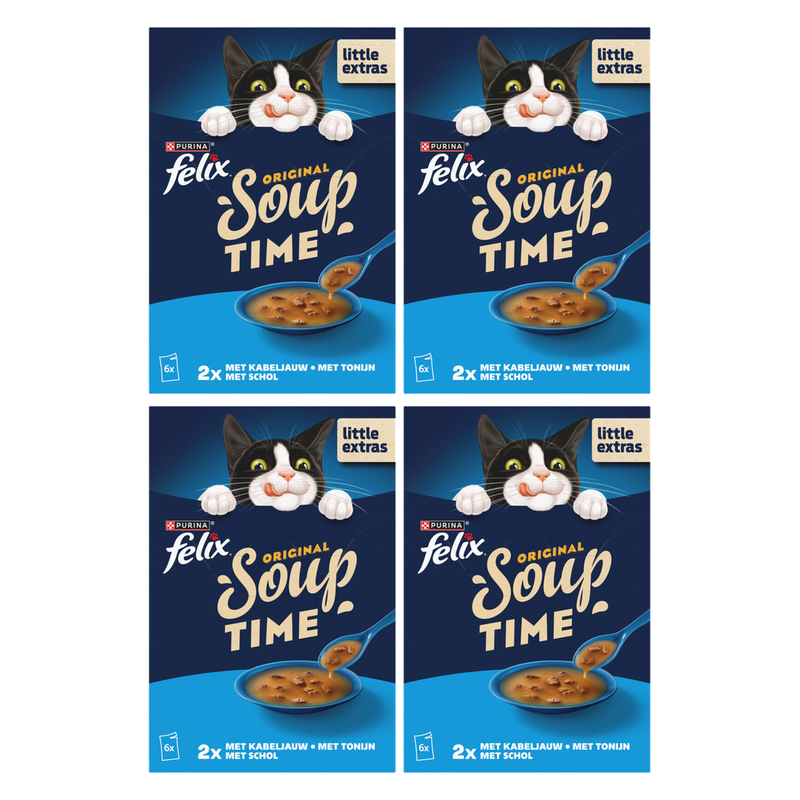 Felix Soupe au poisson Nourriture humide pour chats 6 * 4 = 24 × 48 g