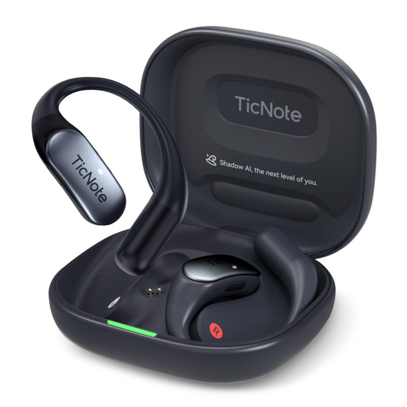 Mobvoi TicNote Pods 4G KI-Sprachrekorder, 32 GB Speicher, Dual-Mikrofon mit ENC-Geräuschunterdrückung, 4G-Cloud-Upload, Kabelloses Ladeetui, Marineblau