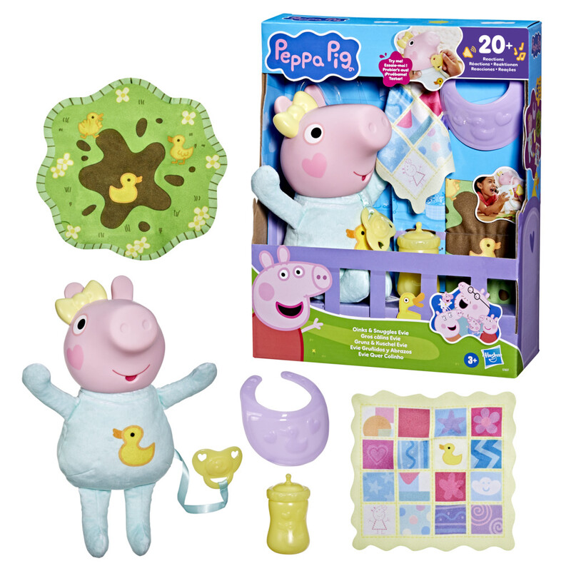 Peppa Pig Soft Plush Toy for Babies and Toddlers: Oinks and Snuggles Baby Evie, Cuddly Stuffed Animal Gift