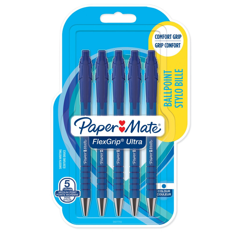 Stylo À Bille Rétractable 07mm Flexgrip Gel X4 Paper Le Lot De 4 Stylos À Bille Lot De
