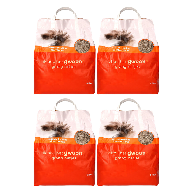 g'woon Litière pour chat Ultra agglomérante Par boîte 6 L*4