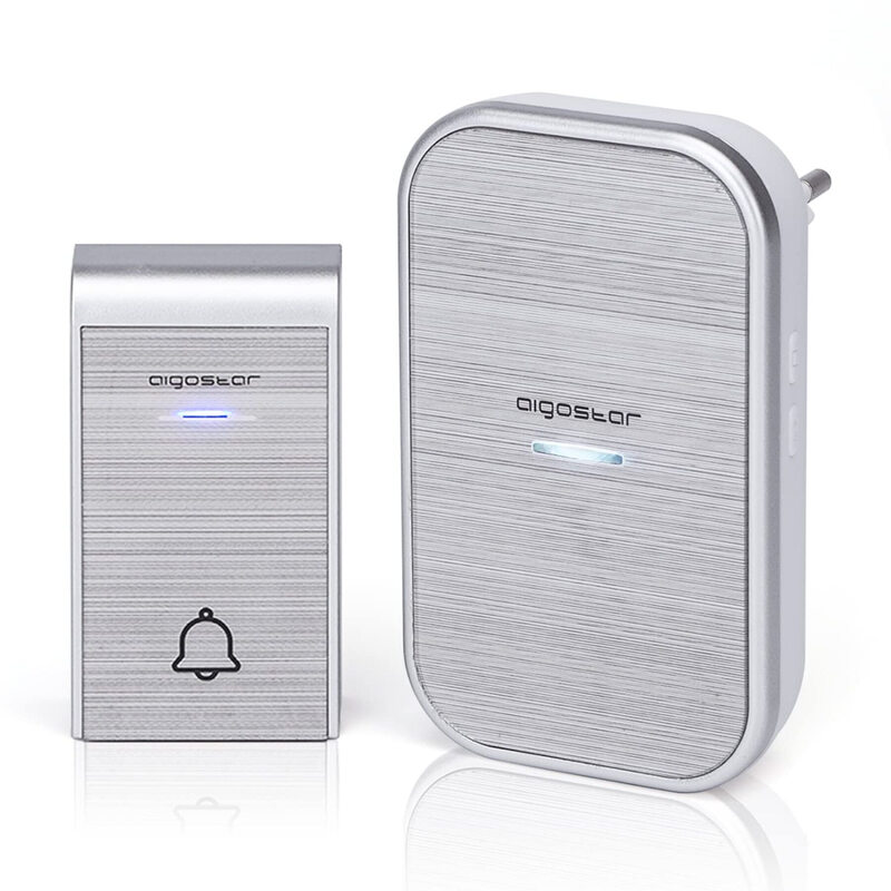 Aigostar Kabellose Türklingel/AC/IP44/Silber-Design/ABS