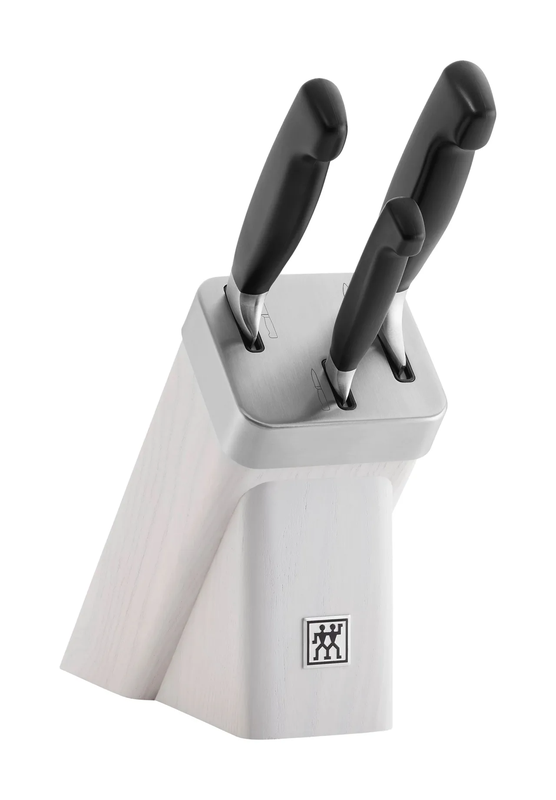 ZWILLING Messerblockset 4-teilig, Kochmesser & Küchenmesser Set aus Kautschukholz in Weiß mit KiS Technologie
