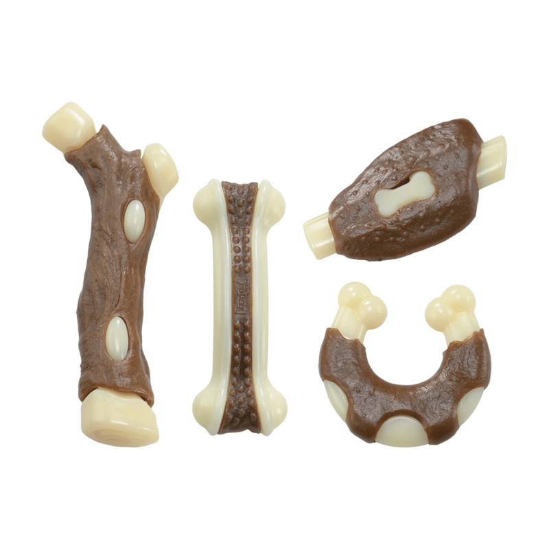 Blinkit Dog Chew Toys 4-Pack With Meat Flavor, Dental Chewing Toys For Teeth Cleaning And Boredom Relief