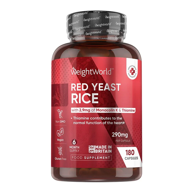 Levadura Roja de Arroz · 290 mg · 180 Cáps. con CoQ10 y B1 para el Corazón