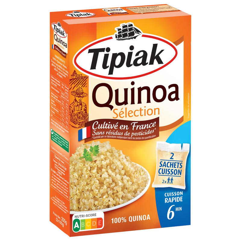 Tipiak quinoa 2 sachets cuisson prêt en 6 minutes