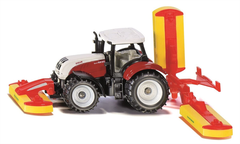 Siku Steyr tractor met Pöttinger maaier - rood, 11,3 x 11,8 x 4,3 cm
