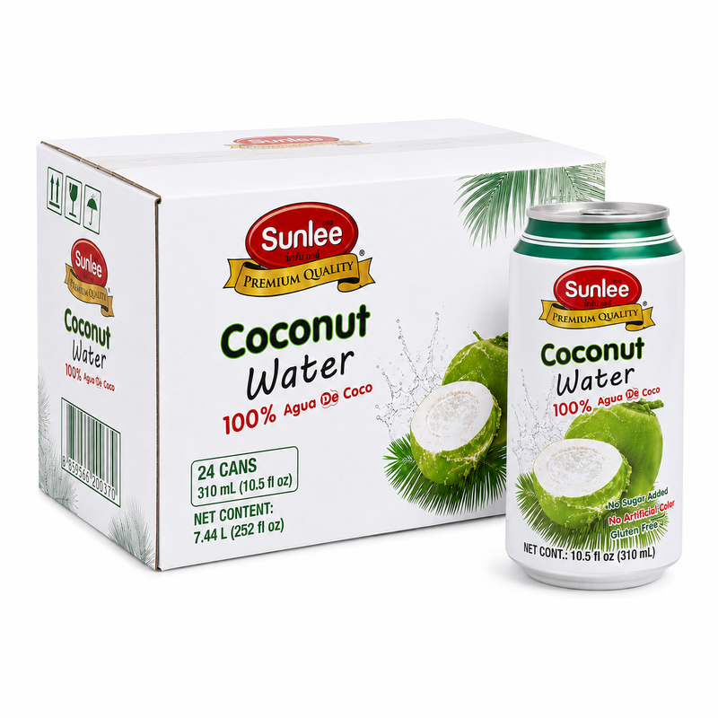 Sunlee Kokoswater 100% 310 ml × 24 Blikjes