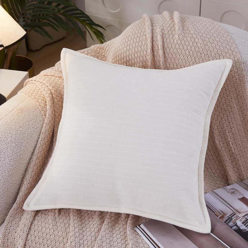 , Polyester Classic Multicolor Cushion Cover, 50x50cm, white, 1pack