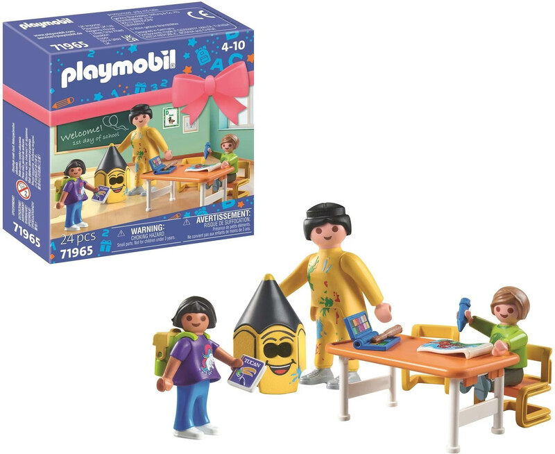 PLAYMOBIL Geschenkset | Der erste Schultag | Schule-Starterset mit Lehrer, Schülern, Bank & Zubehör | Für Kinder von 4-10 Jahren | 71965