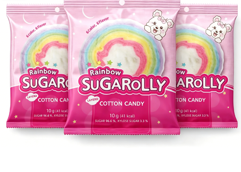 Sugarolly Rainbow Layered Cotton Candy x 3pcs