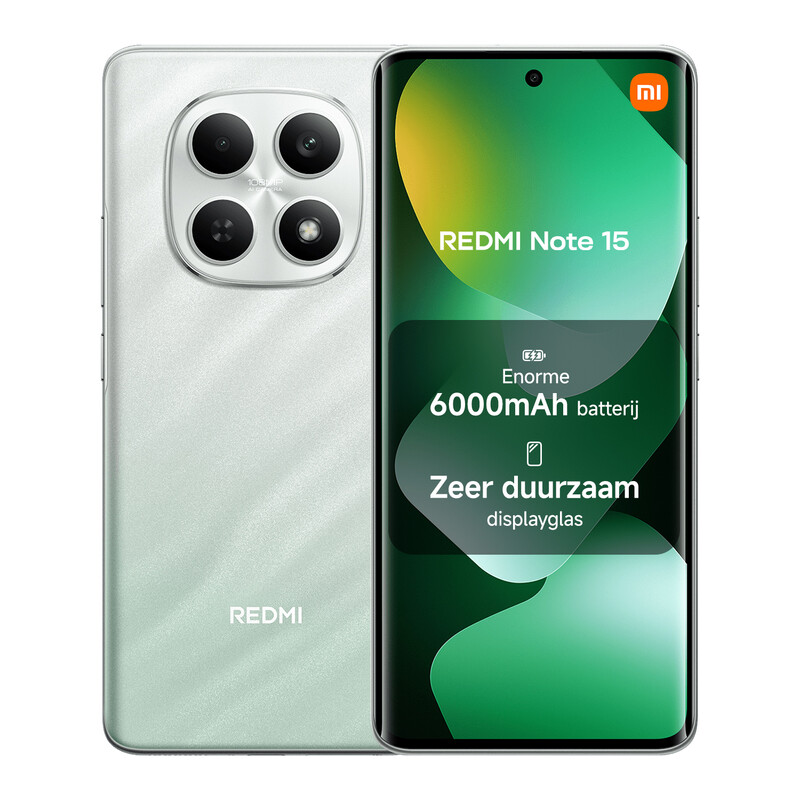 Xiaomi REDMI Note 15 8/256 Groen 4G smartphone 6,77" FHD 6000 mAh batterij 33 W turbo opladen 108 MP hoofdcamera IP64 Bluetooth 5.3 NFC