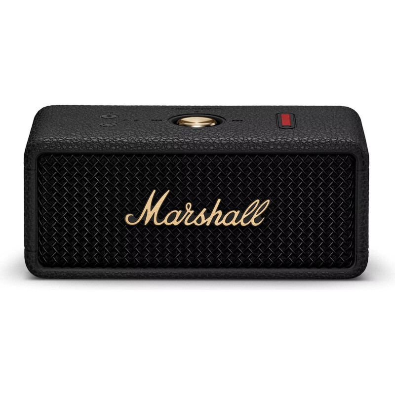 Marshall Emberton III – Tragbarer Bluetooth-Lautsprecher für unterwegs im klassischen Design aus schwarzem Messing.