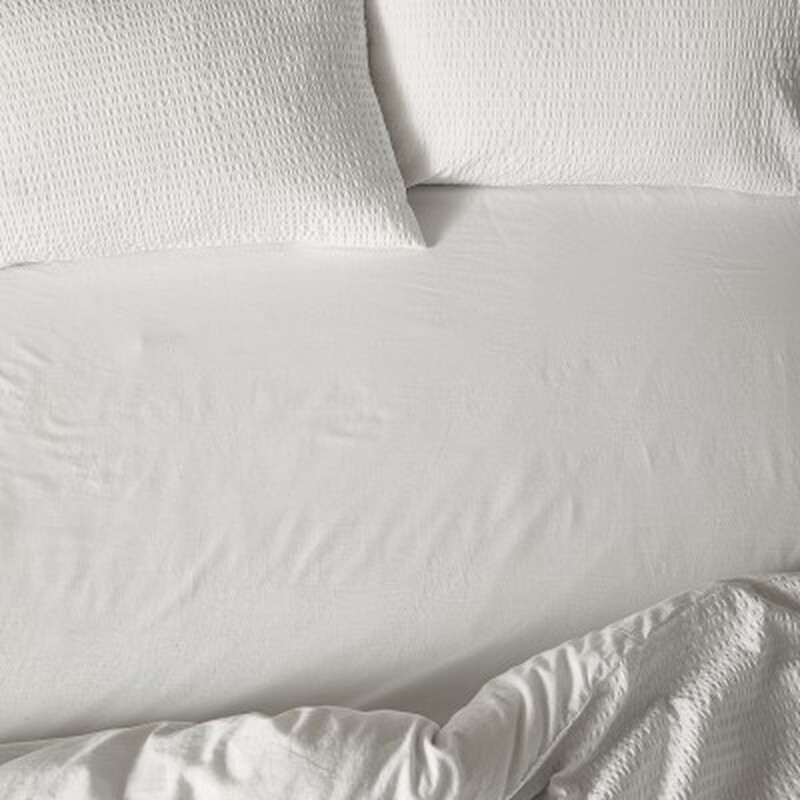 Yard Fitted Sheet Hebden - 100% Washed Cotton Chalk Color King Size Bed Sheet for Home & Bedroom Textiles