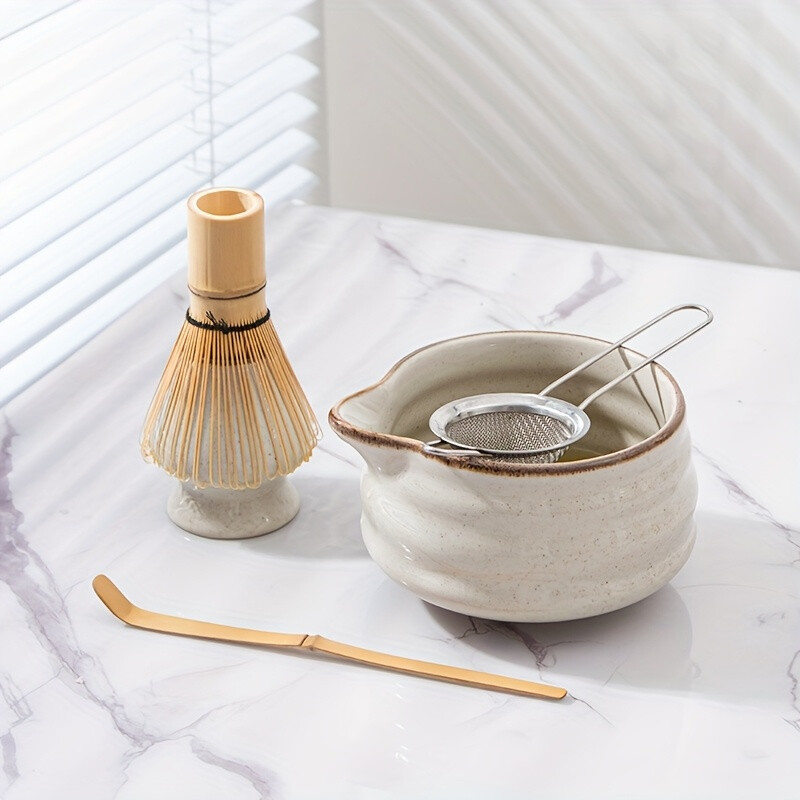 YumiPLUS Retro Grijs Japanse matcha set van 5 stuks