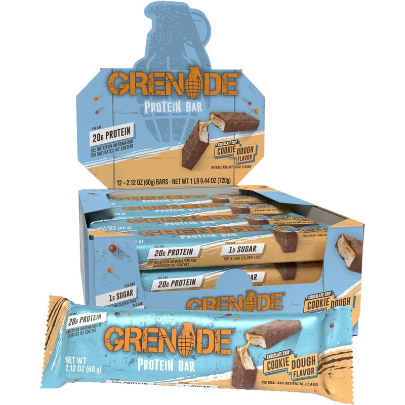 Grenade Carb Killa Protein Nutrition Bar Chocolate Chip Cookie Dough Flavour - 12 X 60G