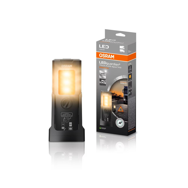 OSRAM TRUCK FLARE TA19 Essential, roadgoedgekeurde LED-waarschuwingslamp voor vrachtwagens en voertuigen boven 3,5 t, verplicht in Duitsland