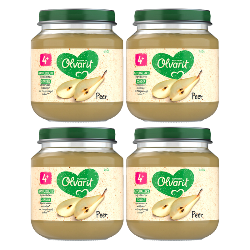 Olvarit Purée de fruits à la poire 4M+ 125 g * 4