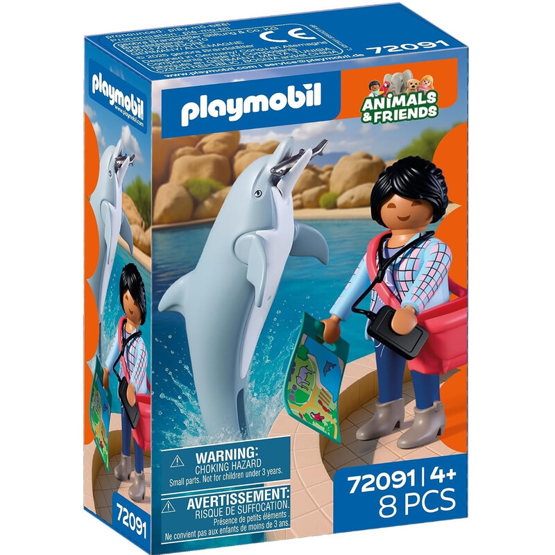 Playmobil Animaux et amis 72091 Zoo : dauphin et visiteuse - vue 8