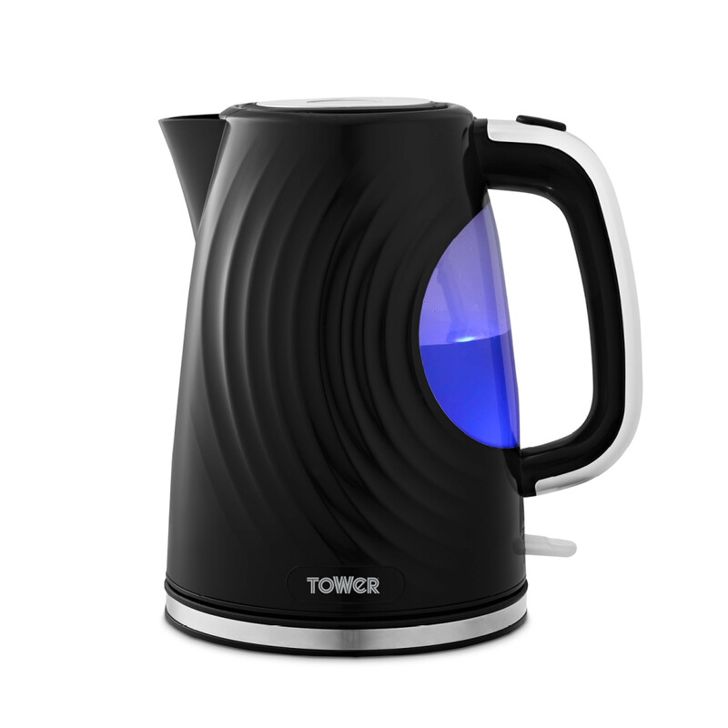 Sonar Textured Kettle, 1.7L, Large Viewing Window, Rapid Boil, 3000W, Black - T10083B