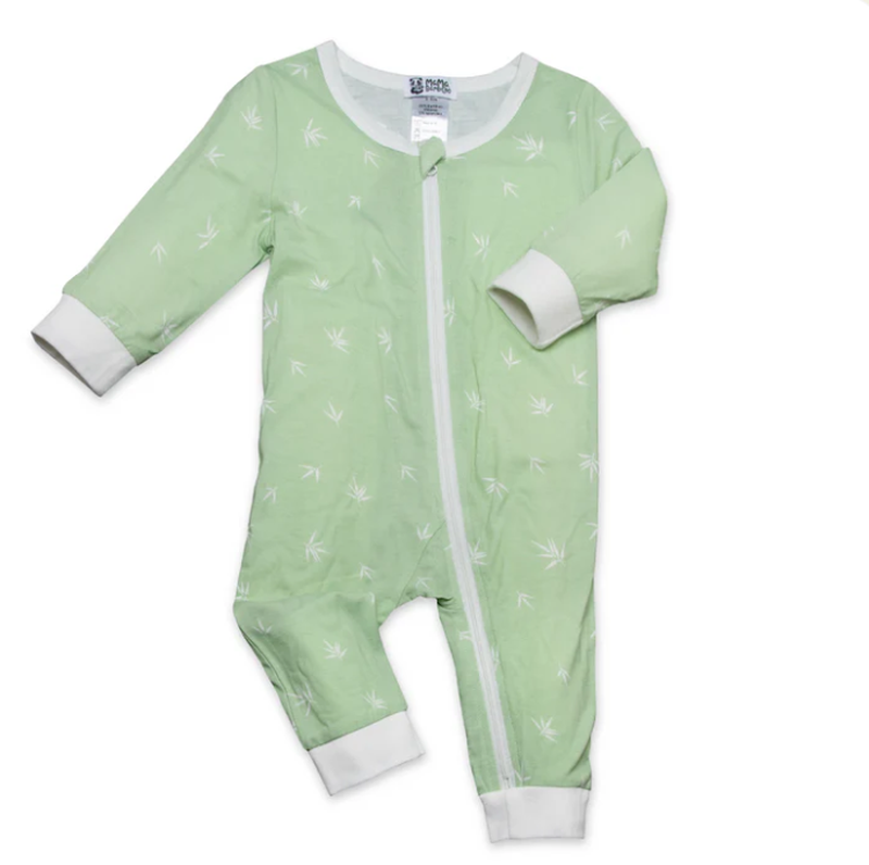 Babygrow 0-3 Months Green Bamboo Print