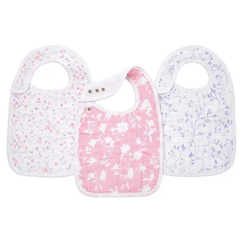 ™ Boutique Cotton Muslin Snap Bibs 3 Pack Ma Fleur