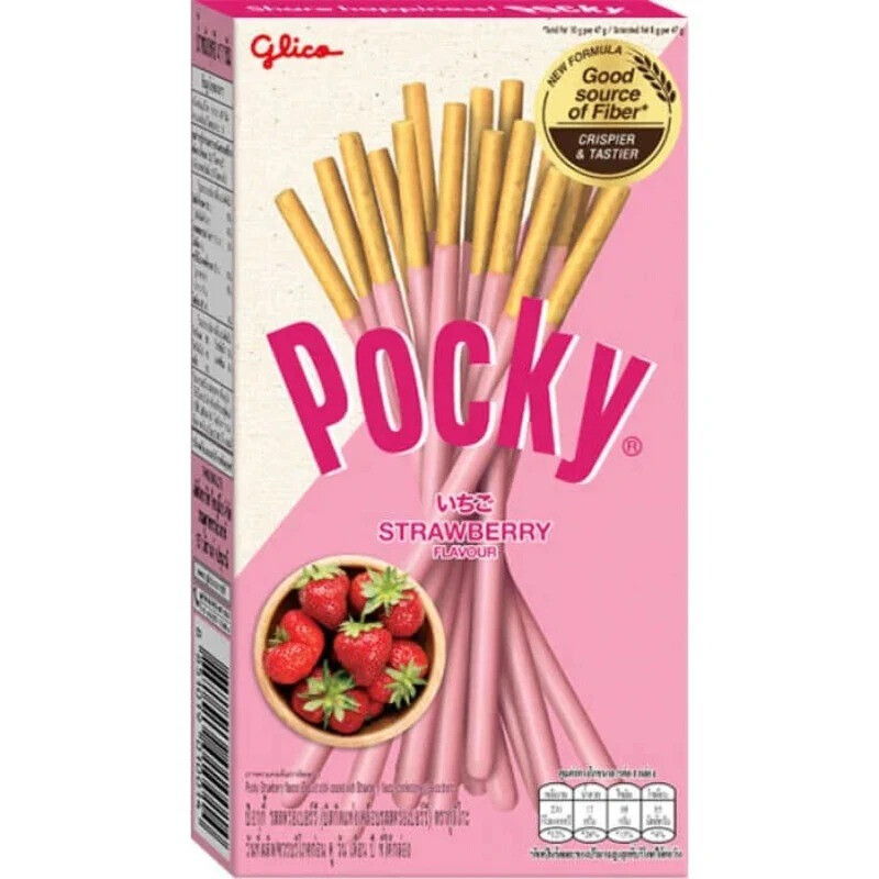 Pocky Glico Koekjesstengels Aardbei Choco 45g
